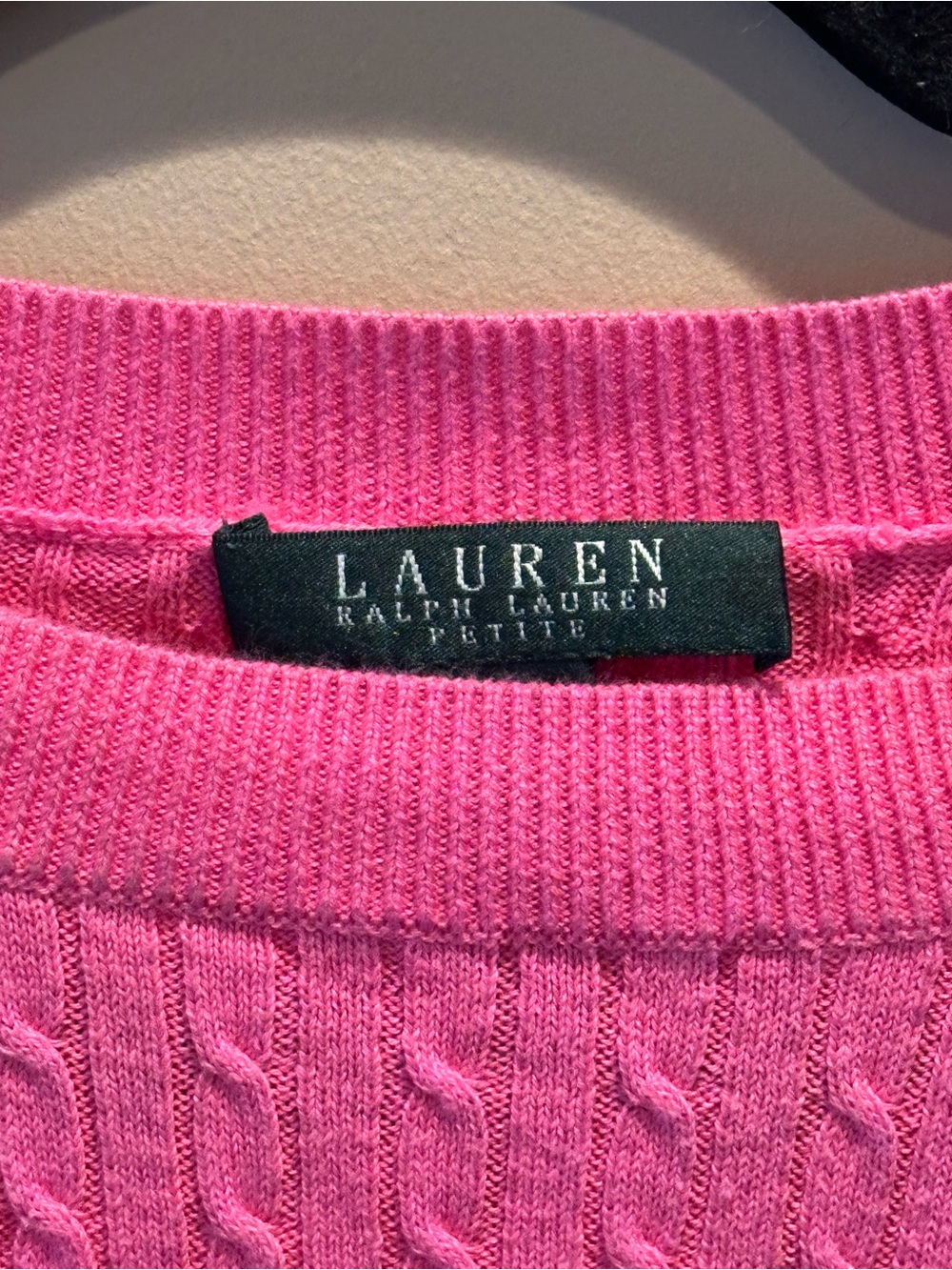 Ralph Lauren Hot Pink Cable-Knit Boatneck Sweater with Shoulder Buttons - Picture 3 of 6